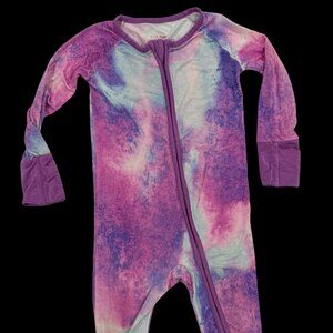 Littles Sleepies 6-12m Purple Watercolor Zippy